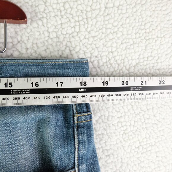 Agave Denim Jeans Mens 36X32 Blue Stone Wash Whiskers Lightweight Straight Leg - Picture 6 of 11